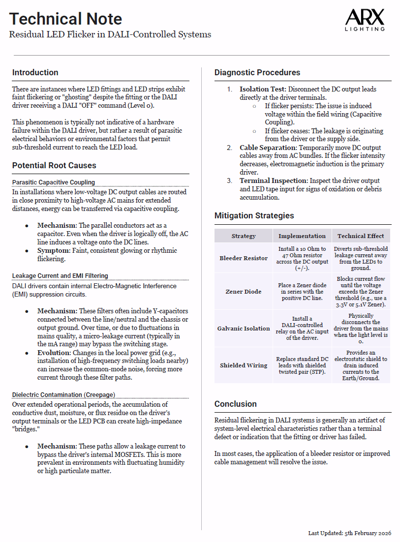 Residual LED Flicker in DALI-Controlled Systems