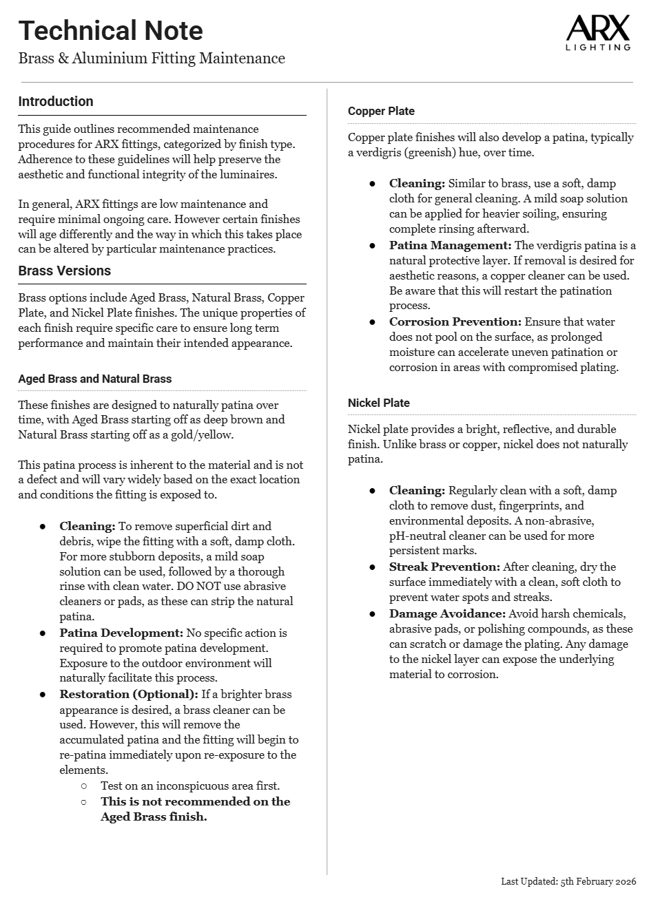 Brass & Aluminium Fitting Maintenance