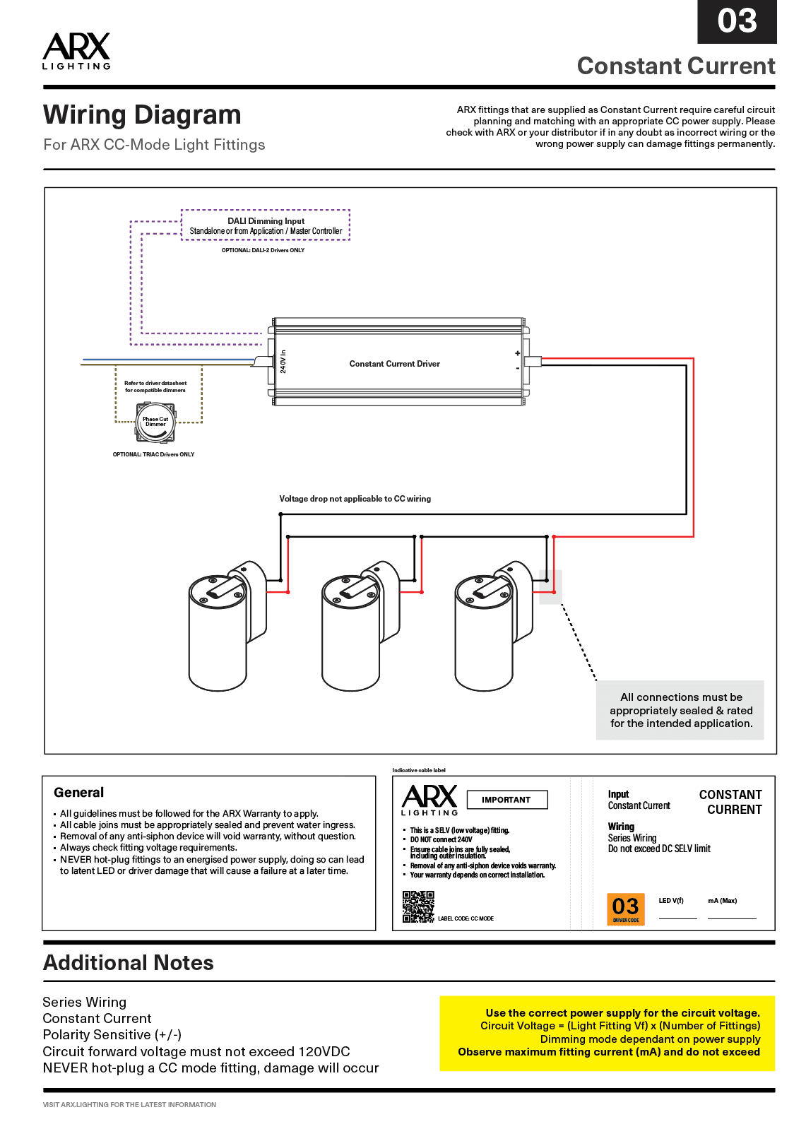 ARX CC-Mode Wiring Diagram